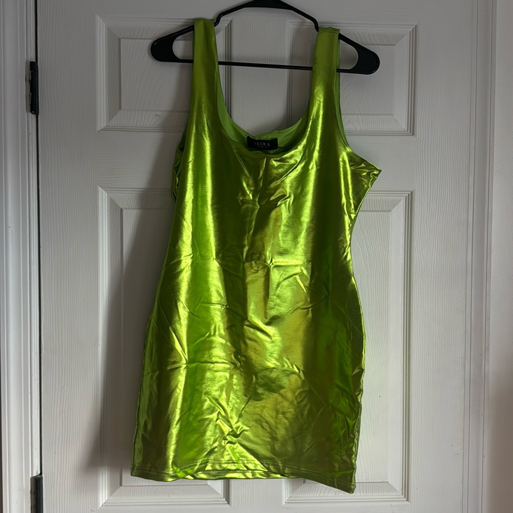 Neon green bodycon dress